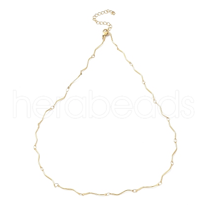 Ion Plating(IP) 304 Stainless Steel Twist Bar Link Chain Necklace X-NJEW-K249-11G-1