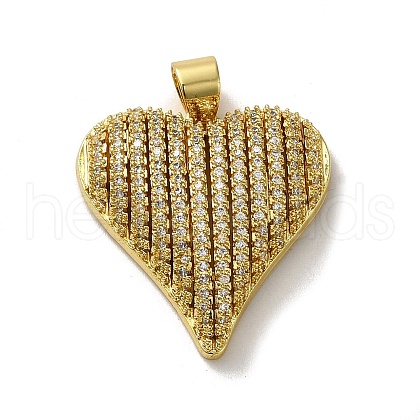 Rack Plating Brass Micro Pave Clear Cubic Zirconia Pendants KK-R158-12G-1