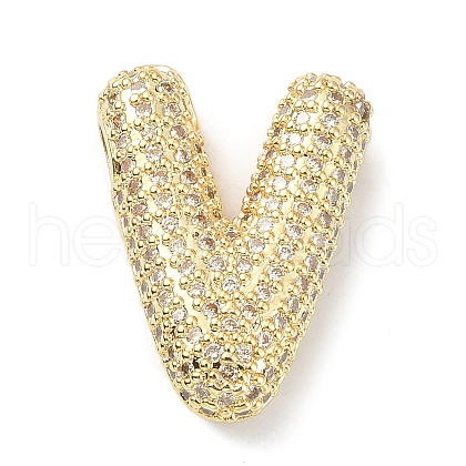 Rack Plating Brass Micro Pave Cubic Zirconia Pendants KK-Q790-01V-G-1