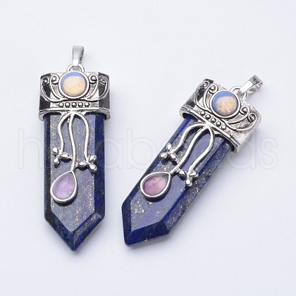 Natural Lapis Lazuli Big Pointed Pendants X-G-F340-05I-1