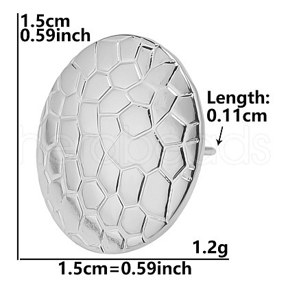 Non-Tarnish Stylish Irregular Flat Round 304 Stainless Steel Stud Earrings for Women YH2174-9-1