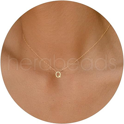 Brass Pendant Initial Necklaces for Women FS-WG1D7F7-04-1