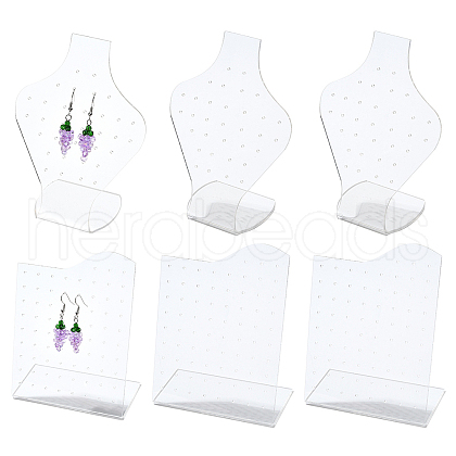 4Pcs 2 Styles Acrylic Earring Display Frame EDIS-YW0001-07-1