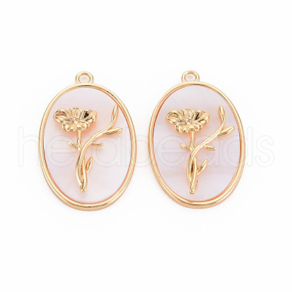 Brass Birth Floral Pendants KK-S364-286-1