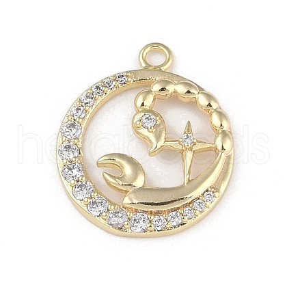 Brass Micro Pave Clear Cubic Zirconia Pendants FIND-B077-02G-03-1