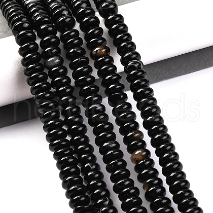Natural Black Agate(Dyed & Heated) Beads Strands G-G177-F01-01-1