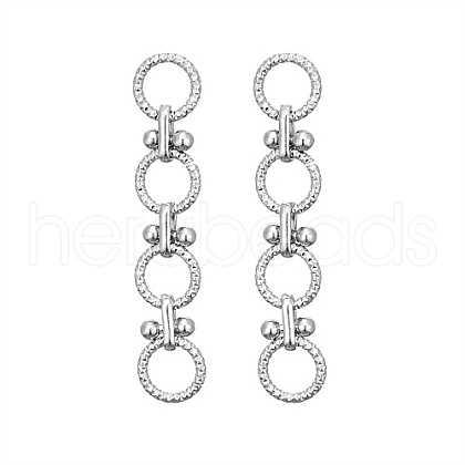 304 Stainless Steel Ring Dangle Stud Earrings LU8104-2-1