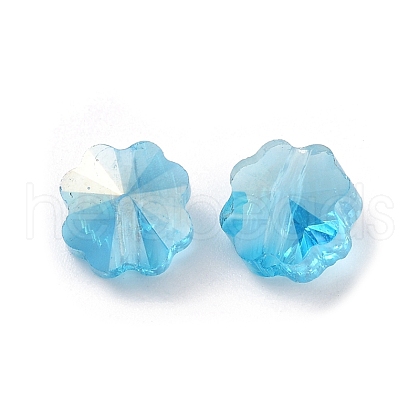 Transparent Electroplate Glass Beads GLAA-D016-15E-1
