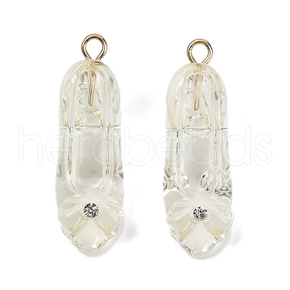 Transparent Resin Rhinestone Pendants RESI-Q021-01C-1