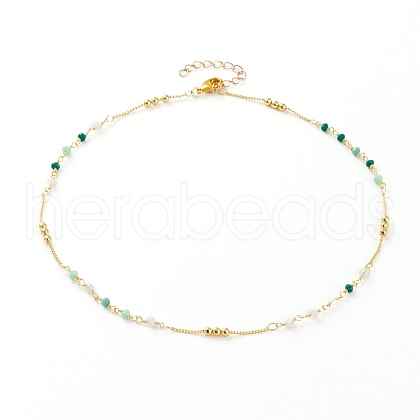 Faceted Glass Beaded Necklaces NJEW-JN03278-04-1