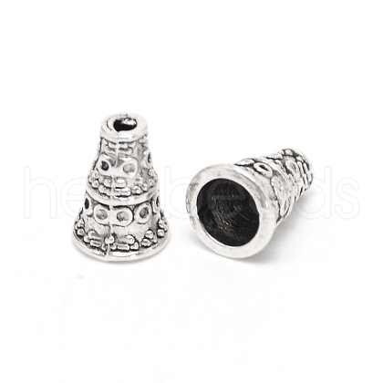 Tibetan Style Alloy Bead Cones FIND-WH0100-38AS-1