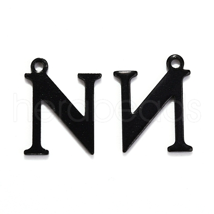 304 Stainless Steel Alphabet Charms STAS-H122-N-EB-1