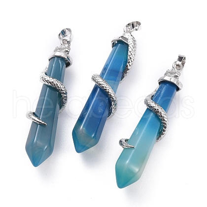 Natural Agate Big Pointed Pendants G-F696-B12-1