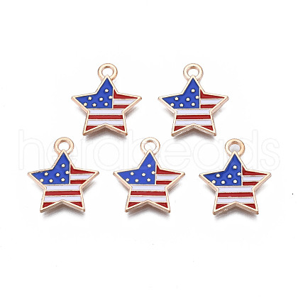 Star Alloy Enamel Pendants ENAM-Q033-54-1