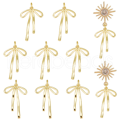 HOBBIESAY 10Pcs Rack Plating Brass Pendants FIND-HY0003-76-1