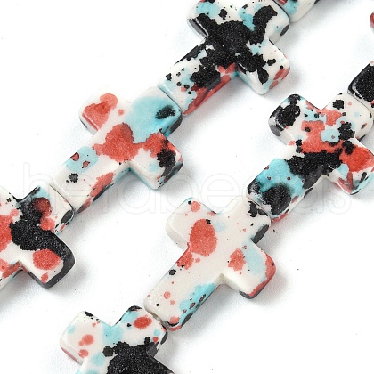 Baking Paint Synthetic Turquoise Beads Strands G-H060-01G-1