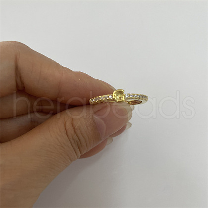 Brass Micro Pave Clear Cubic Zirconia Finger Rings FS-WGE303B-33-1