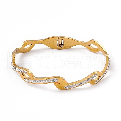 PVD Vacuum Plating 201 Stainless Steel Bangles BJEW-F439-08G-1