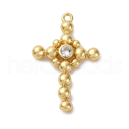 Brass Micro Pave Cubic Zirconia Pendants KK-F895-01G-1