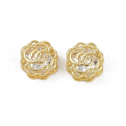Brass Micro Pave Cubic Zirconia Beads KK-C093-08G-01-1