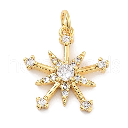 Rack Plating Brass Micro Pave Cubic Zirconia Pendants KK-Z071-62A-02G-1