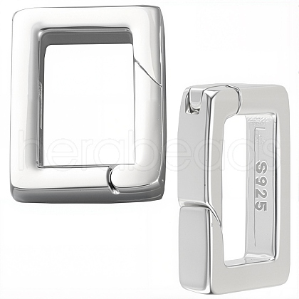 SUNNYCLUE 2Pcs 925 Sterling Silver Spring Gate Rings STER-SC0001-40B-1