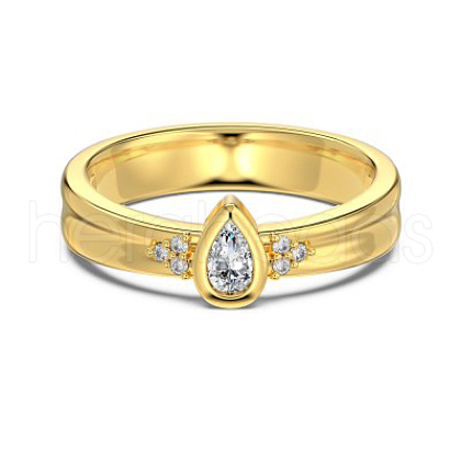 925 Sterling Silver Micro Pave Cubic Zirconia Finger Rings for Women RJEW-K253-12MG-1