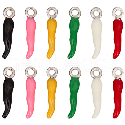 SUNNYCLUE 42Pcs 7 Colors Alloy Enamel Pendants ENAM-SC0005-08-1