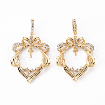 Brass Micro Pave Clear Cubic Zirconia Peg Bails Pendants KK-Q765-013-NF-1