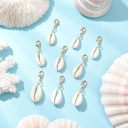 Shell Pendant Decoration HJEW-JM03185-02-1
