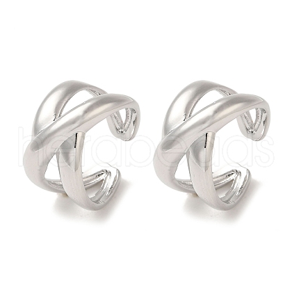 Rack Plating Brass Cross Cuff Earrings EJEW-P280-14P-1