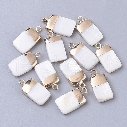 Electroplate Freshwater Shell Pendants SHEL-S276-62A-1