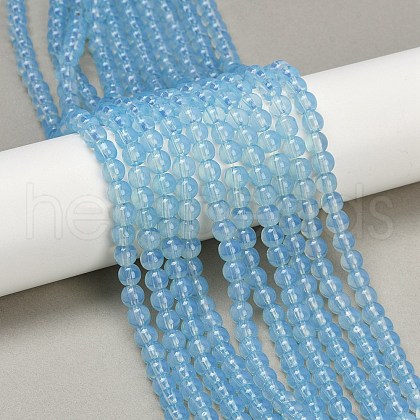 Baking Painted Glass Beads Strands DGLA-Q023-8mm-DB46-1