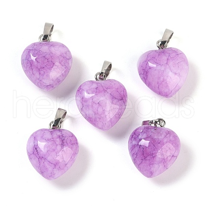 Dyed Natural Jade Pendants G-J386-H14-P-1