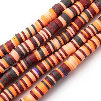 Handmade Polymer Clay Beads Strands CLAY-R089-6mm-T02B-21-1