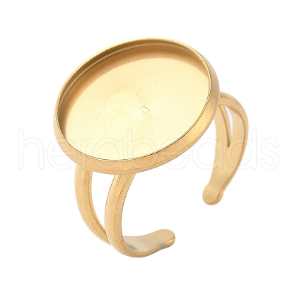 304 Stainless Steel Cuff Ring Settings STAS-E202-02F-G-1