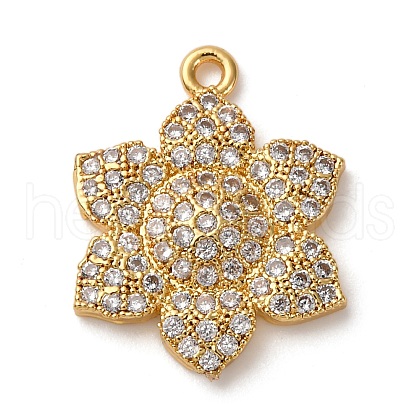 Brass Micro Pave Cubic Zirconia Pendants KK-I276-01G-1