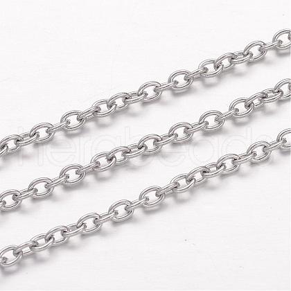 Tarnish Resistant 304 Stainless Steel Cable Chains CHS-K004-07P-0.6mm-1
