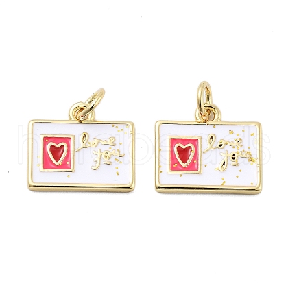 Brass Enamel Charms KK-H206-12G-1