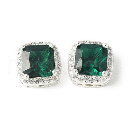 Brass Micro Pave Cubic Zirconia Beads KK-A253-20S-03-1