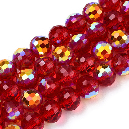 Transparent Electroplate Glass Beads Strands EGLA-N012-001-B02-1
