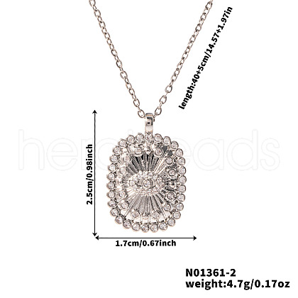 Brass Micro Pave Clear Cubic Zirconia Evil Eye Tarot Pendant Necklaces FT3640-2-1
