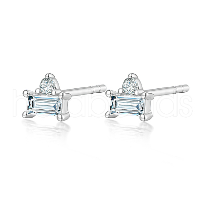 S925 Sterling Silver Rectangle Stud Earrings SC5320-6-1