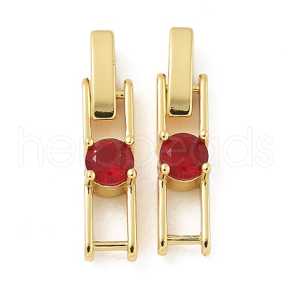 Rack Plating Brass Micro Pave Cubic Zirconia Watch Band Clasps KK-A234-016G-01-1