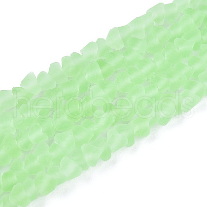 Frosted Transparent Glass Beads Strands GLAA-N016-4mm-07-1