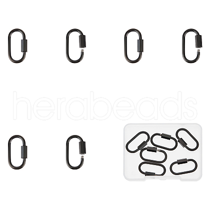 Unicraftale 6Pcs 304 Stainless Steel Screw Carabiner Lock Charms STAS-UN0059-75B-1