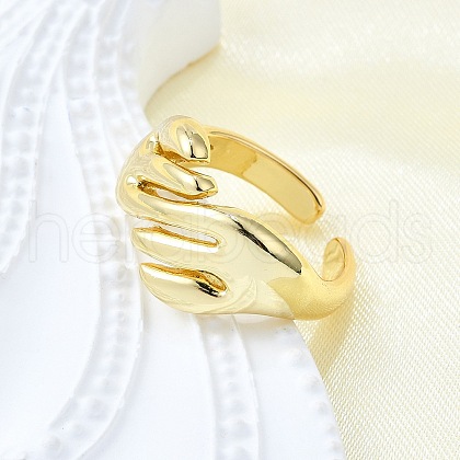 Brass Cuff Rings for Women RJEW-G347-07G-1