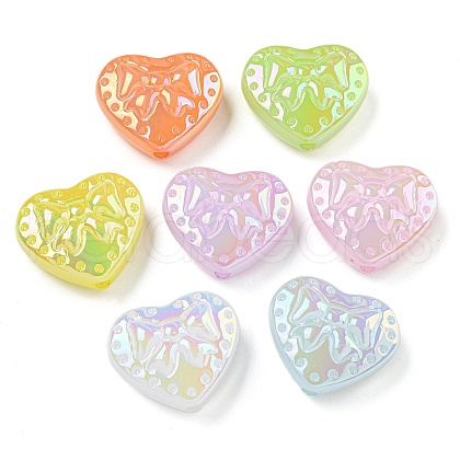 UV Plating Iridescent Acrylic Beads X-OACR-G039-18-1