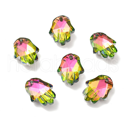 Electroplate Transparent Glass Pendants GLAA-A008-01E-1