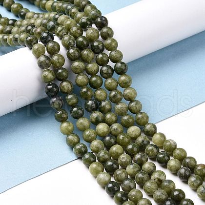 Natural Taiwan Jade Beads Strands X-GSR6mmC032-1